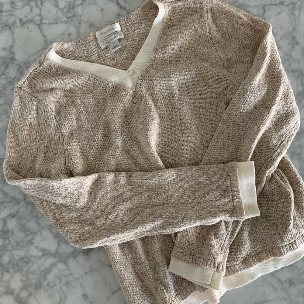 Double layer v neck sweater
